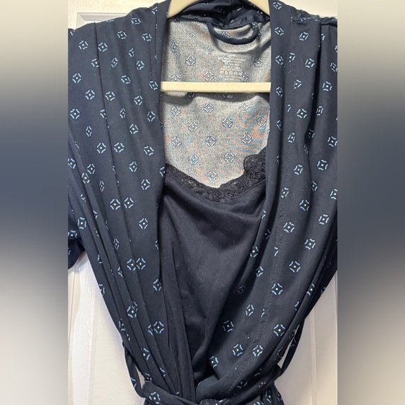 Navy blue Printed Robe & pj Set - Picture 6 of 6